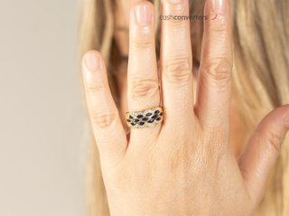 anillo oro 18k con piedra con zafiro