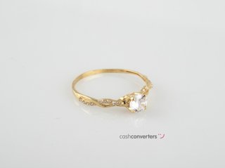 anillo oro 18k con piedra con circonita
