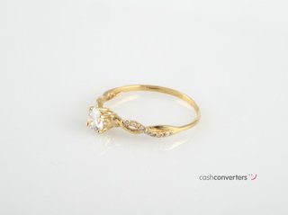 anillo oro 18k con piedra con circonita