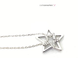 cadena plata 925mm con piedra con circonita 19 2.5cm