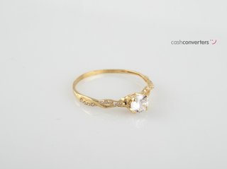 anillo oro 18k con piedra con circonita