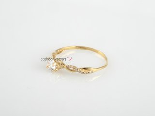anillo oro 18k con piedra con circonita