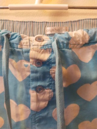 Mini Short Boxer Pijama Corazones Azul Cielo Oysho
