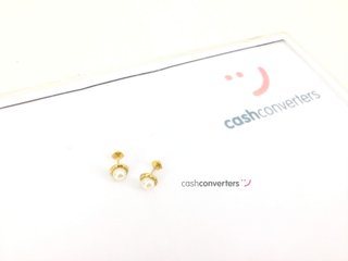 pendientes oro 14k con piedra con perla