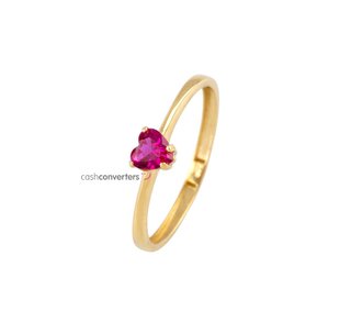 anillo oro 18k con piedra con circonita