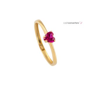 anillo oro 18k con piedra con circonita