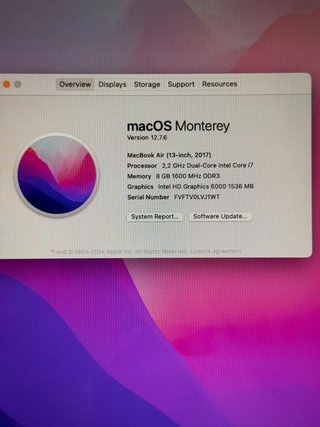 MACBOOK AIR 2017 I7/8/256