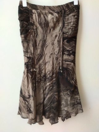 Falda Midi Fluida Efecto Mármol Mango Boho Hippie