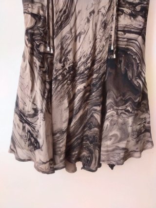 Falda Midi Fluida Efecto Mármol Mango Boho Hippie