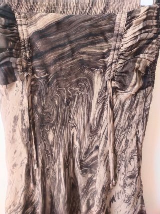 Falda Midi Fluida Efecto Mármol Mango Boho Hippie