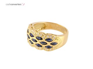 anillo oro 18k con piedra con zafiro