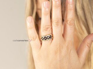 anillo oro 18k con piedra con zafiro