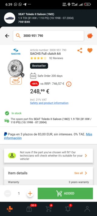 Kit Embrague Bimasa 1.9 TDI