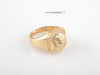 sello oro 18k con piedra con circonita