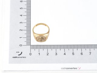 sello oro 18k con piedra con circonita