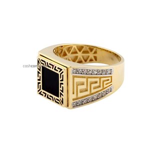 sello oro 18k con piedra con circonita