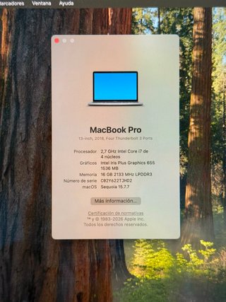 MACBOOK PRO 2018 I7/16/256