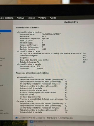 MACBOOK PRO 2018 I7/16/256