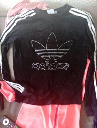 Sudadera Adidas Negra y Rosa Talla XS