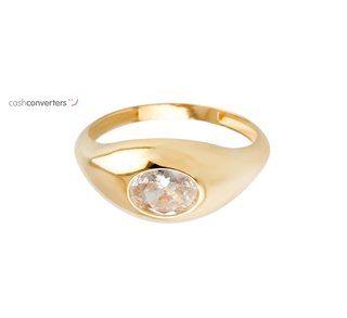 anillo oro 18k con piedra con circonita
