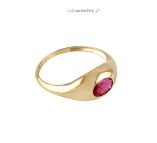anillo oro 18k con piedra con circonita