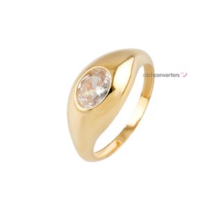 anillo oro 18k con piedra con circonita