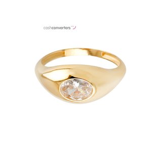 anillo oro 18k con piedra con circonita