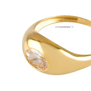 anillo oro 18k con piedra con circonita
