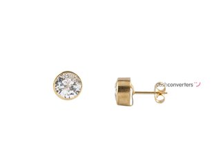 pendientes oro 18k con piedra con circonita