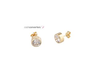 pendientes oro 18k con piedra con circonita