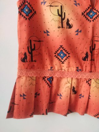 Top Peplum Western Nativo Americano Desierto