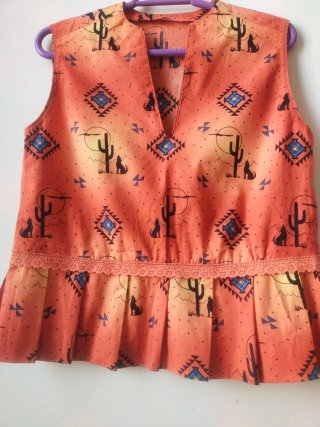 Top Peplum Western Nativo Americano Desierto