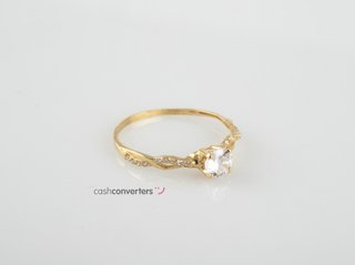 anillo oro 18k con piedra con circonita t. 13 (16,88 mm)