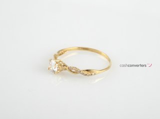 anillo oro 18k con piedra con circonita t. 13 (16,88 mm)