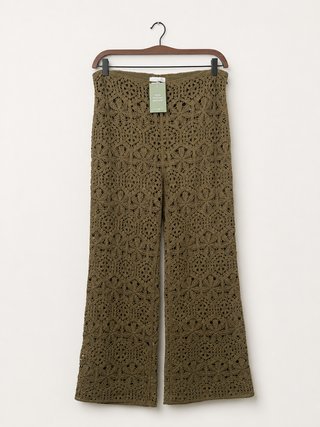 Pantaloni crochet H&M verde taglia L