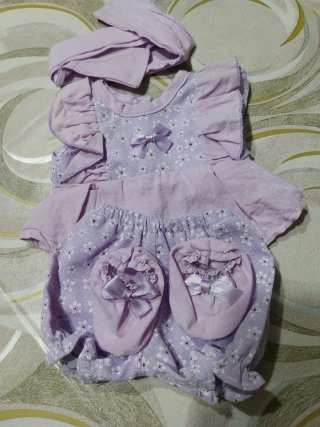 Abito per bambola reborn con fascia e scarpine