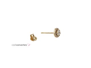 pendientes oro 18k con piedra con circonita