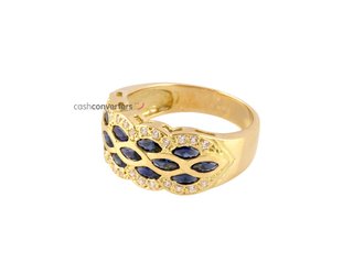 anillo oro 18k con piedra con zafiro