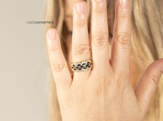 anillo oro 18k con piedra con zafiro
