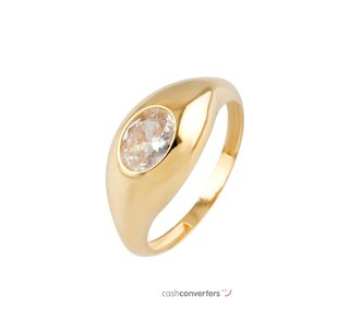 anillo oro 18k con piedra con circonita