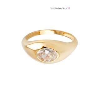 anillo oro 18k con piedra con circonita