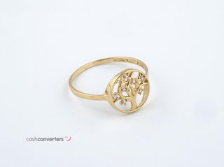 anillo oro 18k con piedra con circonita