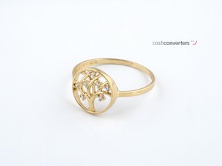 anillo oro 18k con piedra con circonita