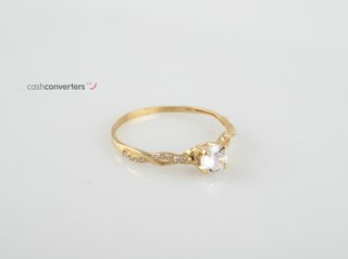 anillo oro 18k con piedra con circonita
