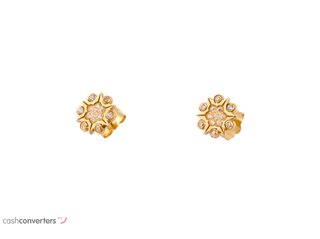 pendientes oro 18k con piedra