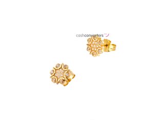 pendientes oro 18k con piedra