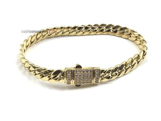 pulsera oro 18k con piedra con circonita