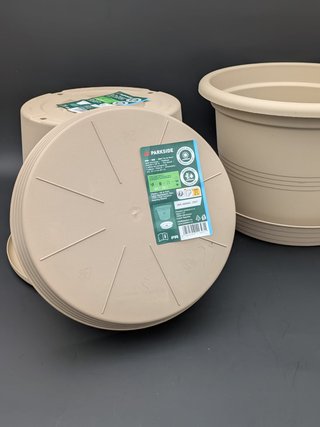 Set 2 Vasi con Sottovaso Beige