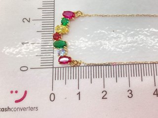 cadena oro 18k con piedra con circonita 22cm