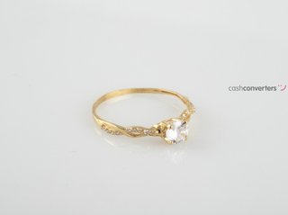 anillo oro 18k con piedra con circonita